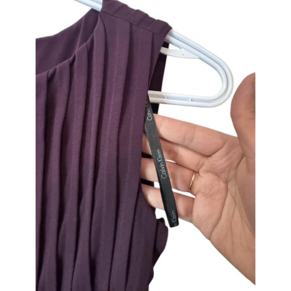 Calvin Klein purple sleeveless textured bodycon dress size 0P - Picture 4 of 6